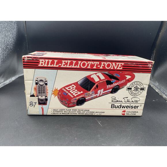 Vintage NASCAR Bill Elliott #11 Budweiser Corded Telephone Columbia Tel-Com - Picture 9 of 14